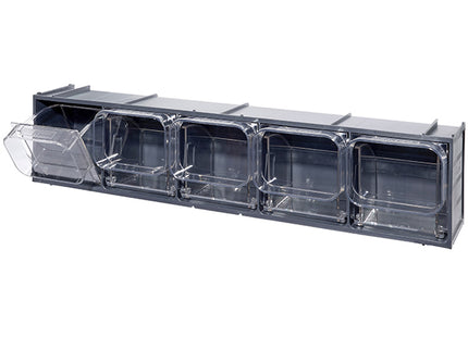 MOBIL PLASTIC CONTENITORE CRYSTAL BOX CB50/2S 5 CASSETTI GRIGIO SCURO