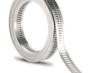 NASTRO A BANDA PERFORATA IN INOX AISI 430 DA MT 3X14MM CON 6 TESTINE