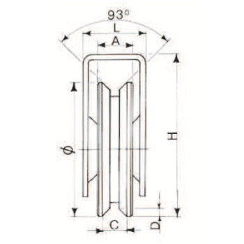 NOVA-FERR RUOTA ZINCATA GOLA AD Y D.MM 70 1 CUSCINETTO SUPPORTO FISSO
