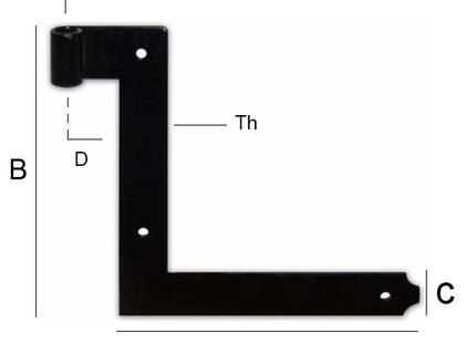 OM4 CANTONALE TIPO TORINO MM200X200X3 PERNO D.MM12 A COPPIA NERO