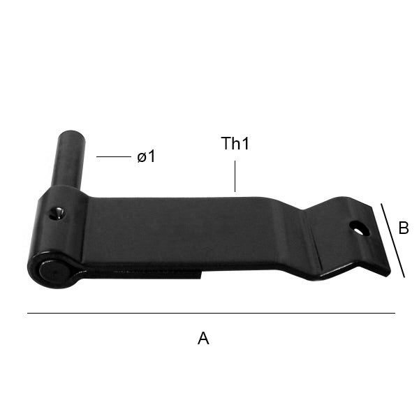 OM4 CARDINE A MURO CON PERNO COLORE NERO