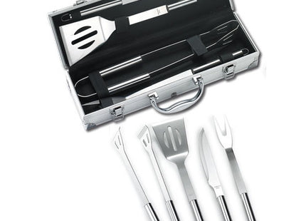 OMPAGRILL SET BARBECUE VALIGETTA IN ALLUMINIO DA PZ 4 IN ACCIAIO INOX