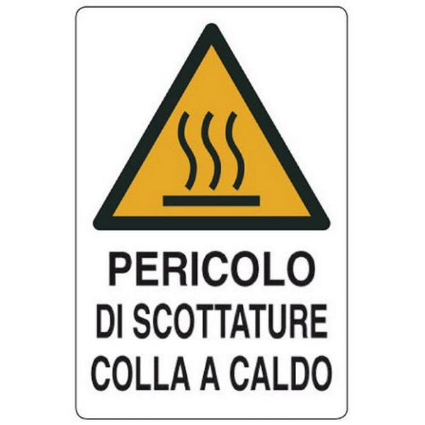 SEGNALE PERICOLO DI SCOTTATURE A CALDO IN ALLUMINIO MM350X125