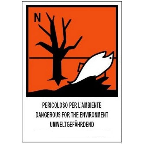 SEGNALE PERICOLO PER L'AMBIENTE DANGEROUS FOR THE EN...ADESIVO MM105X 74