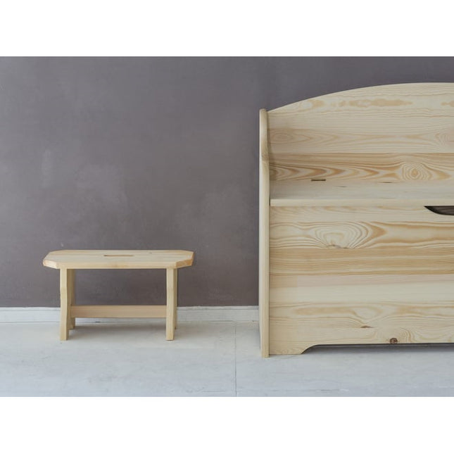 PIRCHER SGABELLO IN ABETE GREZZO CON TRAVERSINA MM390X190X210