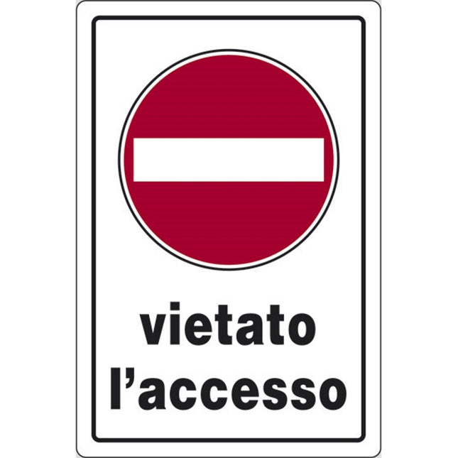 SEGNALE VIETATO L'ACCESSO IN PLASTICA MM300X200