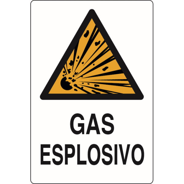 SEGNALE GAS ESPLOSIVO IN ALLUMINIO MM300X200*