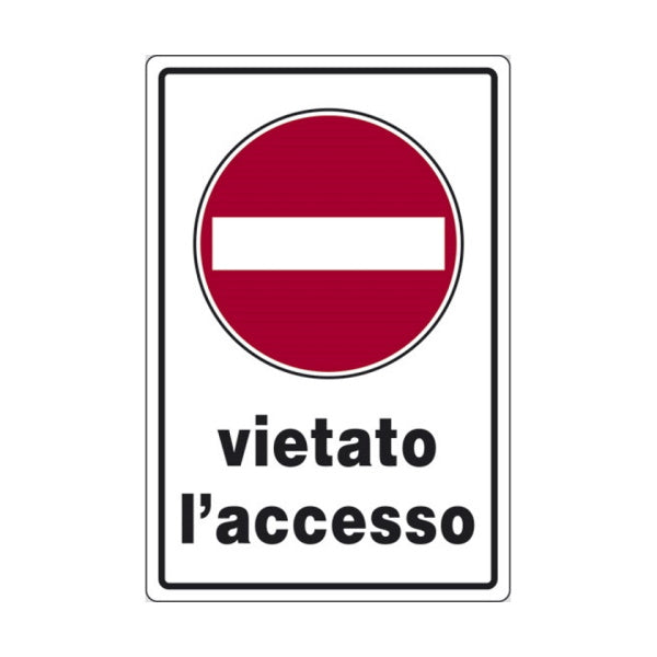 SEGNALE VIETATO L'ACCESSO IN ALLUMINIO MM300X200