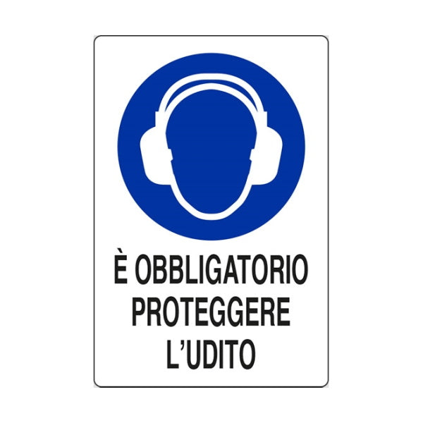 SEGNALE E' OBBLIGATORIO PROTEGGERE L'UDITO ADESIVO MM 60X 40