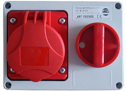 FAEG PRESA INDUSTRIALE CEE INCASSO INTERBLOCCATA CON INTERRUTTORE 400V