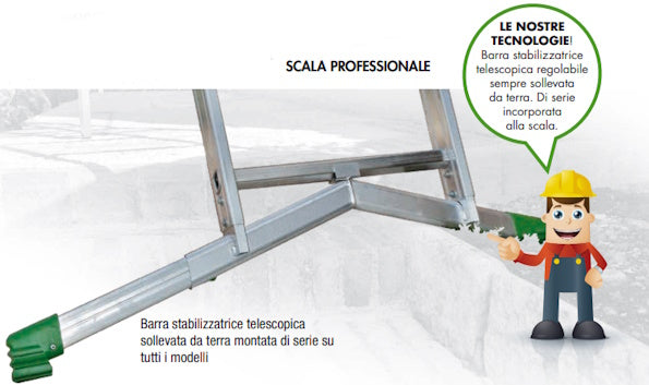 FACAL SCALA SUPER PRIMA 2 ELEMENTI TRASFORMABILE IN ALLUMINIO