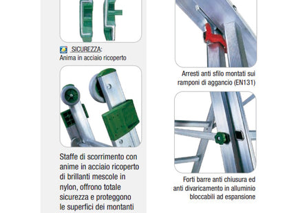 FACAL SCALA SUPER PRIMA 2 ELEMENTI  5+ 6 GRADINI H.CM204-300