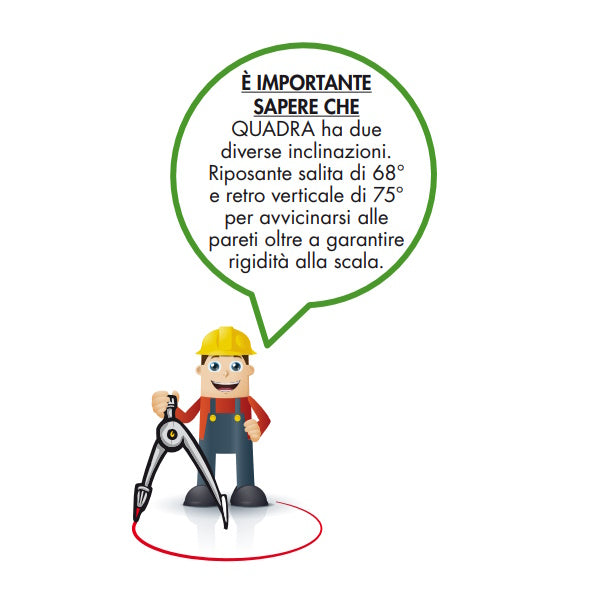 FACAL SCALA QUADRA DOPPIA CON PEDANA IN ALLUMINIO