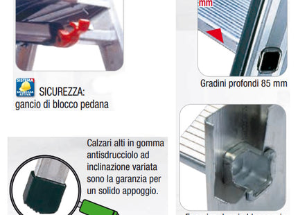 FACAL SCALA QUADRA 13 GRADINI CON PEDANA H.CM387