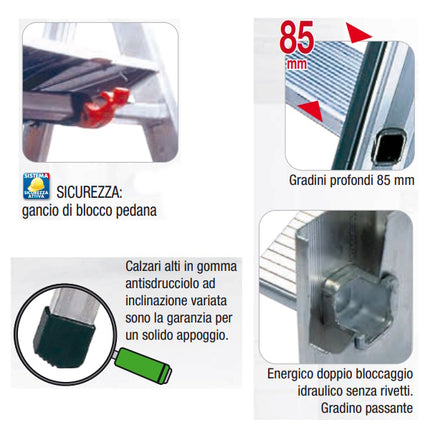 FACAL SCALA QUADRA 11 GRADINI CON PEDANA H.CM337