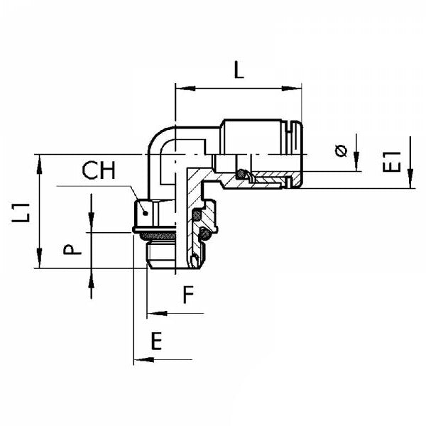 EUROFIT RACCORDO ART. 731 L MASCHIO GIREVOLE CON OR