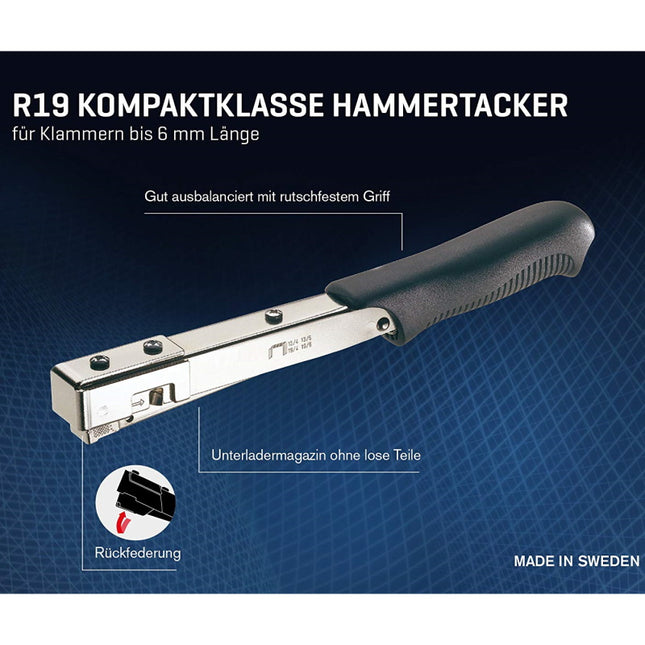 RAPID FISSATRICE A MARTELLO R19 ERGO PER GRAFFE N.13/4-6