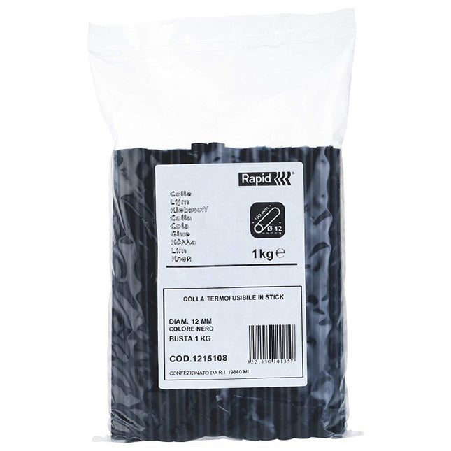 RAPID COLLA IN STICK COLORE NERO D.MM12X190 IN BUSTA DA KG1