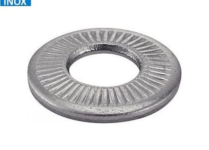 RONDELLE CONTACT ELASTICHE CONICHE ZIGRINATE IN INOX A2 PER VITI M 6