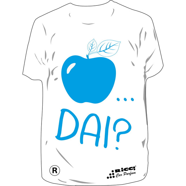 RICCI PROFUMATORE AUTO T-SHIRT SCRITTE "MELA DAI?" ACQUA