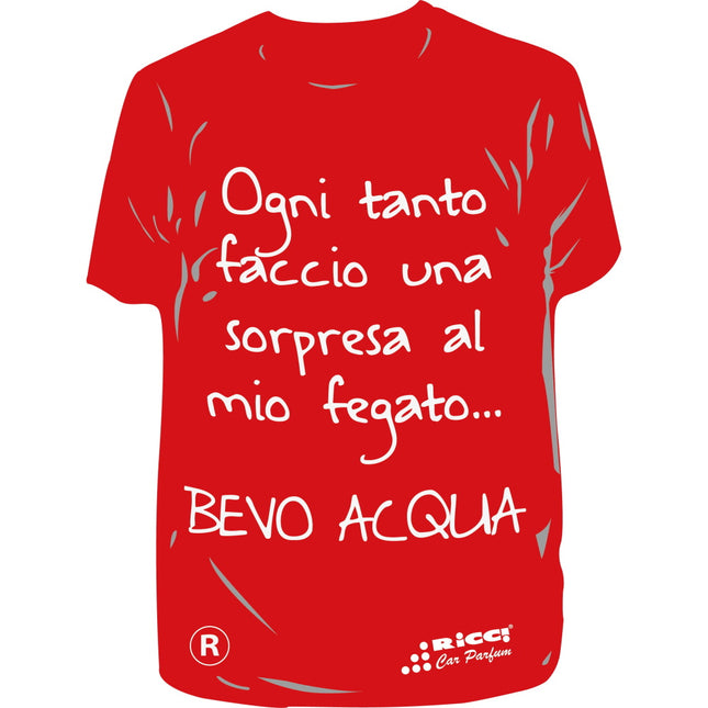 RICCI PROFUMATORE AUTO T-SHIRT SCRITTE "OGNI TANTO..." FRAGOLA