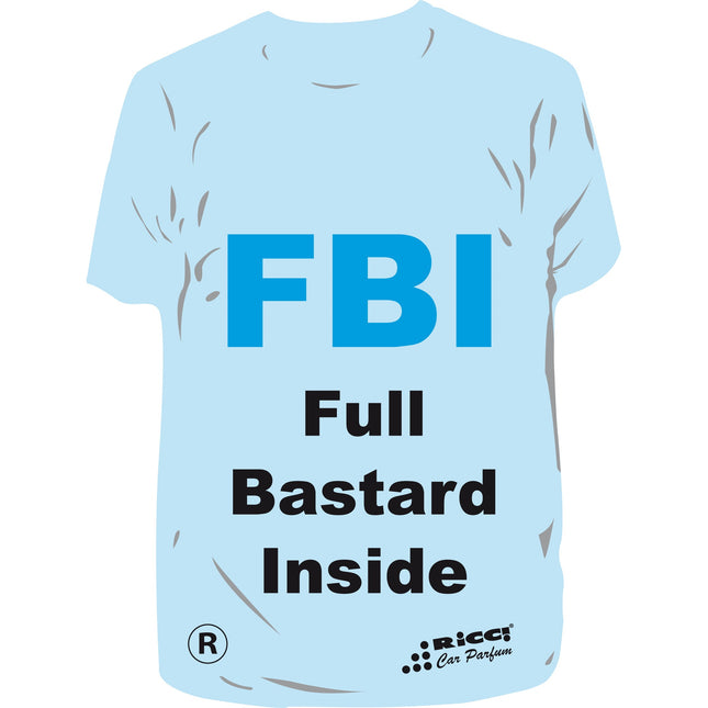 RICCI PROFUMATORE AUTO T-SHIRT SCRITTE "FBI FULL BASTARD..." RED DESERT