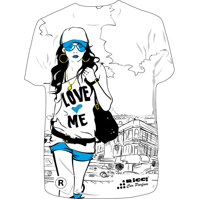 RICCI PROFUMATORE AUTO T-SHIRT IMMAGINI "RAGAZZA" MARE