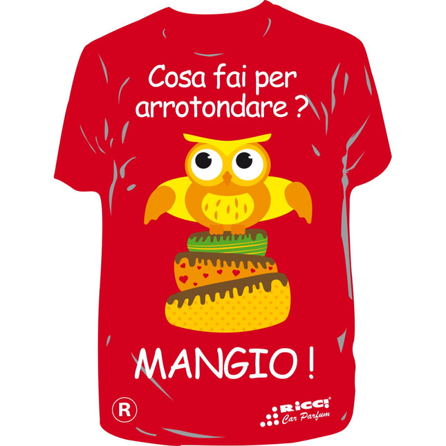 RICCI PROFUMATORE AUTO T-SHIRT IMMAGINI "COSA FAI PER..." FRAGOLA