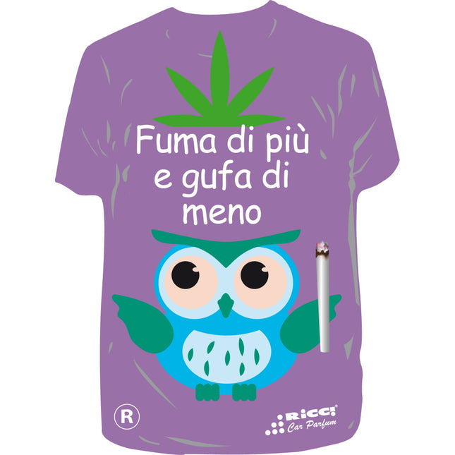 RICCI PROFUMATORE AUTO T-SHIRT IMMAGINI "FUMA DI PIU' E..." PRIMAVERA