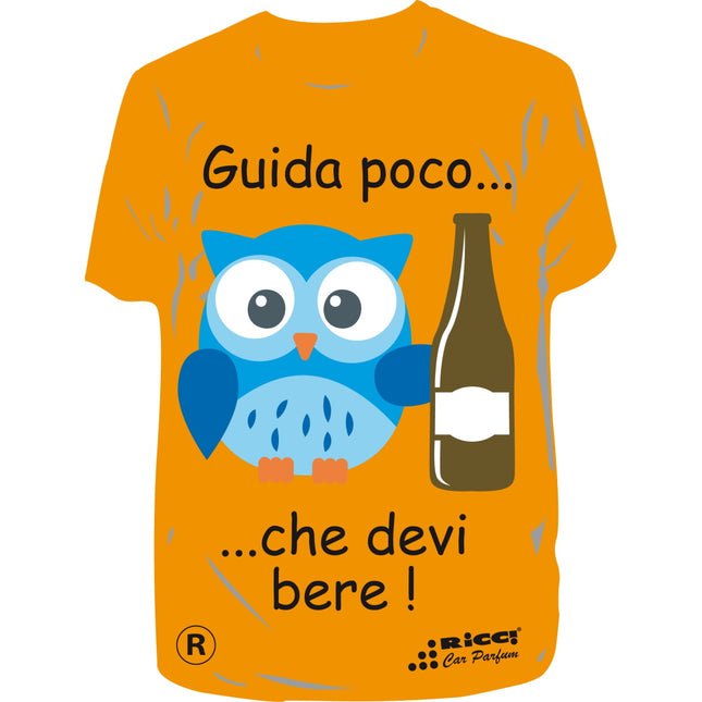 RICCI PROFUMATORE AUTO T-SHIRT IMMAGINI "GUIDA POCO..." TROPICALE