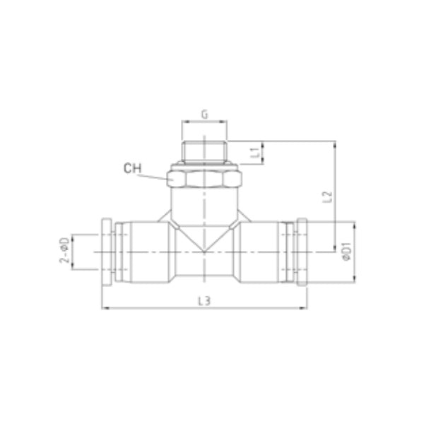 KONFIT RACCORDO A T POLIMERO NERO MASCHIO CENTRALE GIREVOLE ART. RP70