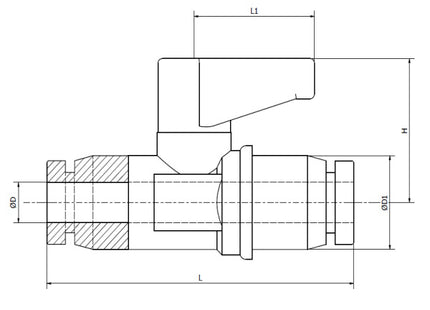 KONFIT VALVOLA A SFERA ART. RV25 CON ATTACCHI RAPIDI D.MM 6