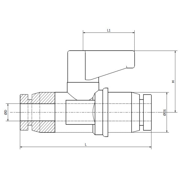 KONFIT VALVOLA A SFERA ART. RV25 CON ATTACCHI RAPIDI