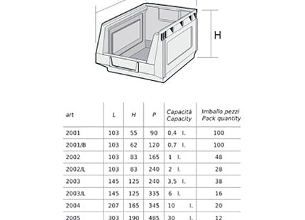 MOBIL PLASTIC CONTENITORE SOVRAPPONIBILE IN PLASTICA 2001 VERDE