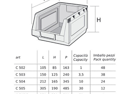 MOBIL PLASTIC CONTENITORE SOVRAPPONIBILE IN PLASTICA C503 ROSSO
