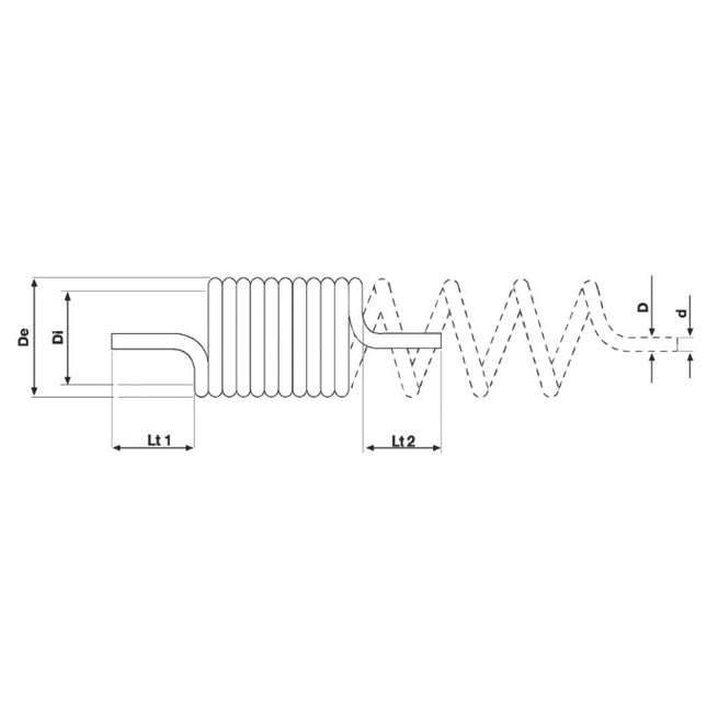 KONFIT TUBO ARIA POLIURETANO SPIRALE BLU CON RACCORDI