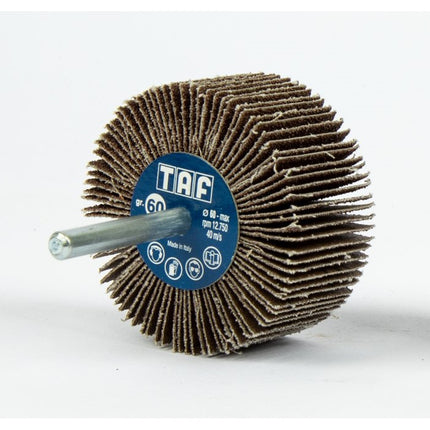 TAF RUOTA ABRASIVA LAMELLARE CORINDONE D.MM50X30 CON GAMBO D.MM6 GR120