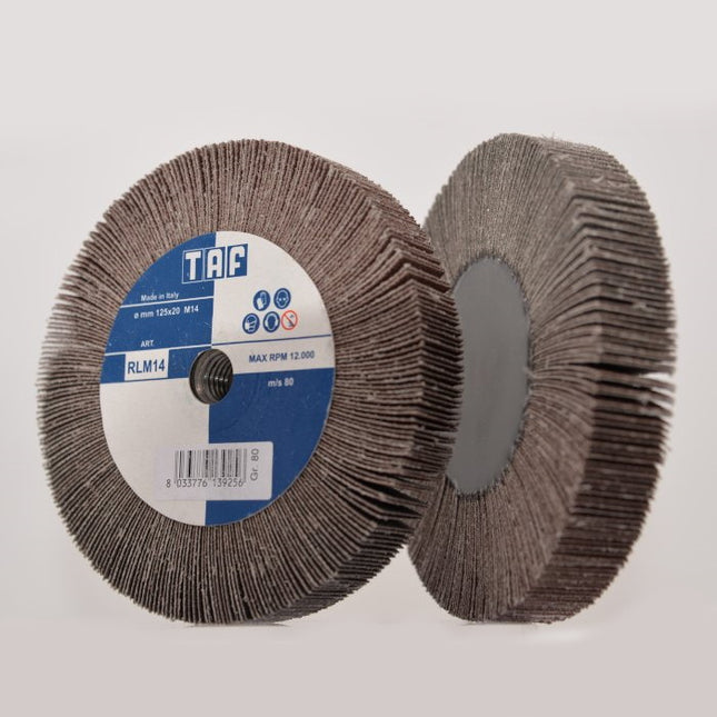 TAF RUOTA ABRASIVA LAMELLARE AL CORINDONE CON FORO M14