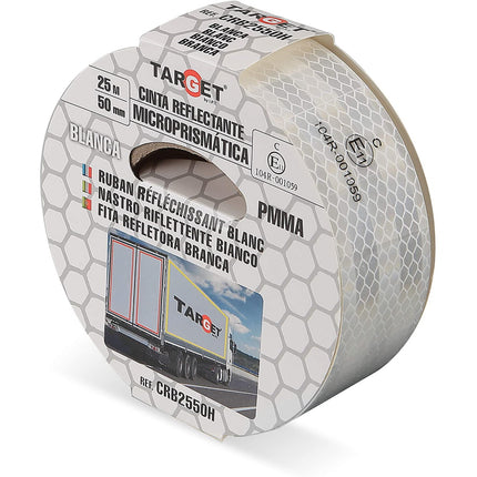 TARGET NASTRO PRISMATICO RIFLETTENTE CERTIFICATO MM50X25MT BIANCO