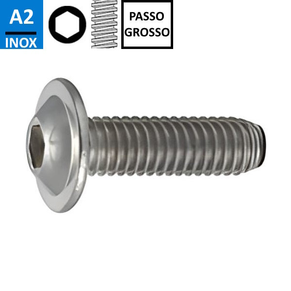 VITE TBEI CON FLANGIA IN ACCIAIO INOX A2 ISO 7380-2