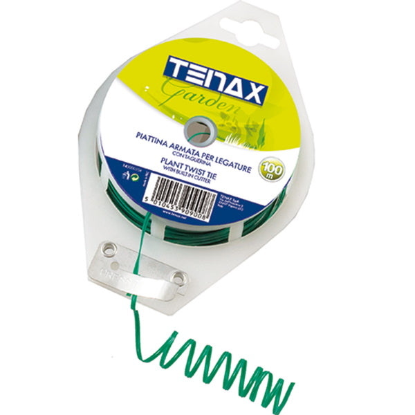 TENAX PIATTINA PER LEGATURE PIANTE COLORE VERDE CON TAGLIERINA
