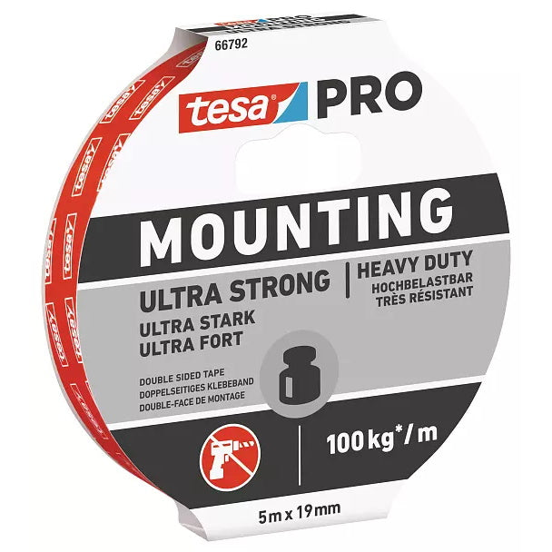TESA NASTRO BIADESIVO PER OGGETTI ULTRA STRONG MOUNTING PRO MM19X5MT