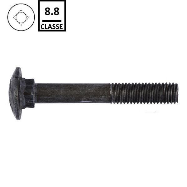 BULLONE A TESTA TONDA QUADRO SOTTOTESTA 8.8 UNI 5732 GREZZO M 8X 25