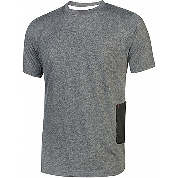 U-POWER T-SHIRT IN JERSEY DI POLYCOTONE ROAD COLORE GREY METEORITE