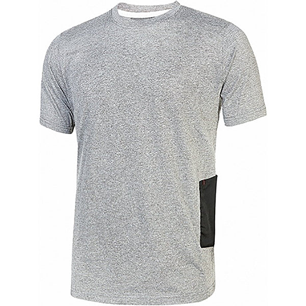 U-POWER T-SHIRT IN JERSEY DI POLYCOTONE ROAD COLORE GREY SILVER