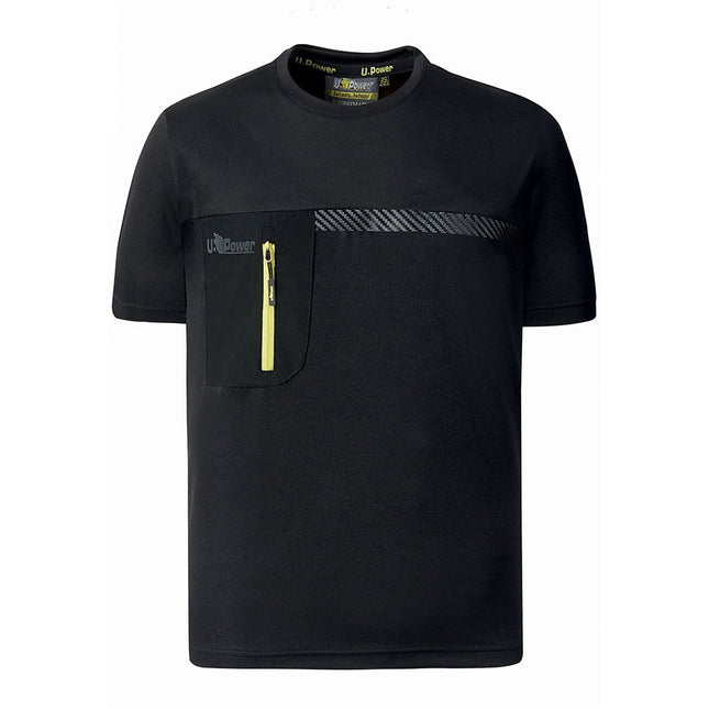 U-POWER T-SHIRT ELASTICIZZATA CHRISTAL COLORE BLACK CARBON