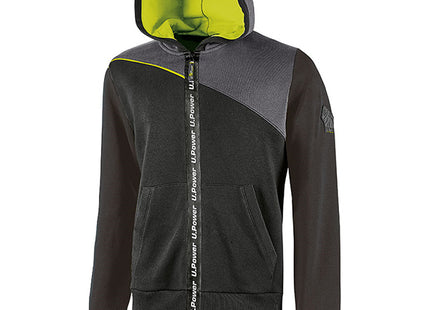 U-POWER FELPA CON CAPPUCCIO JUPITER COLORE BLACK CARBON