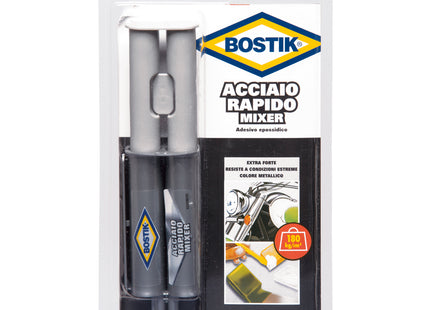 UHU BOSTIK ACCIAIO RAPIDO MIXER ADESIVO EPOSSIDICO BICOMPONENTE ML24
