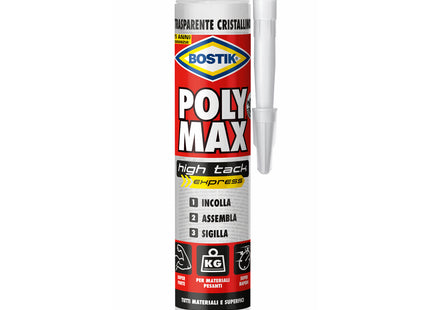 UHU BOSTIK POLY MAX HIGH TACK EXPRESS CRISTAL SIGILLANTE CARTUCCIA GR300