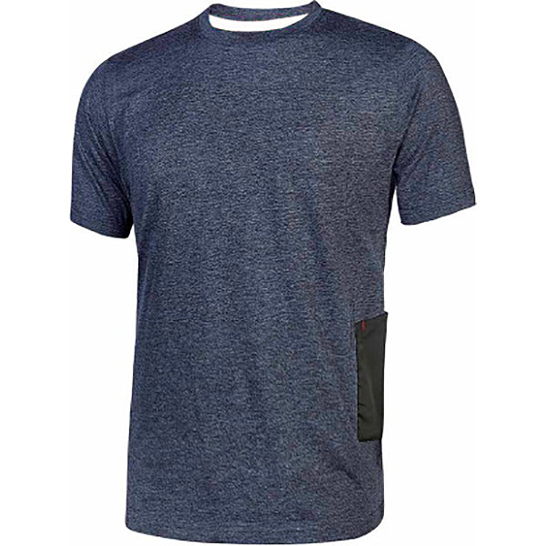 U-POWER T-SHIRT IN JERSEY DI POLYCOTONE ROAD COLORE DEEP BLUE